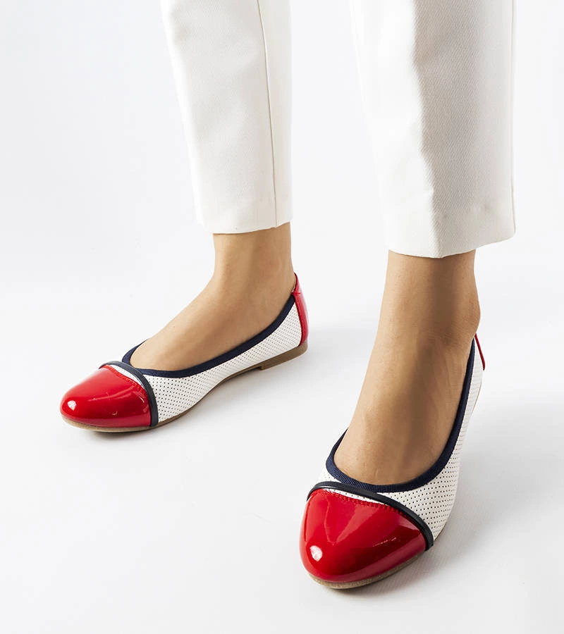 Colombo fehér-piros balerina