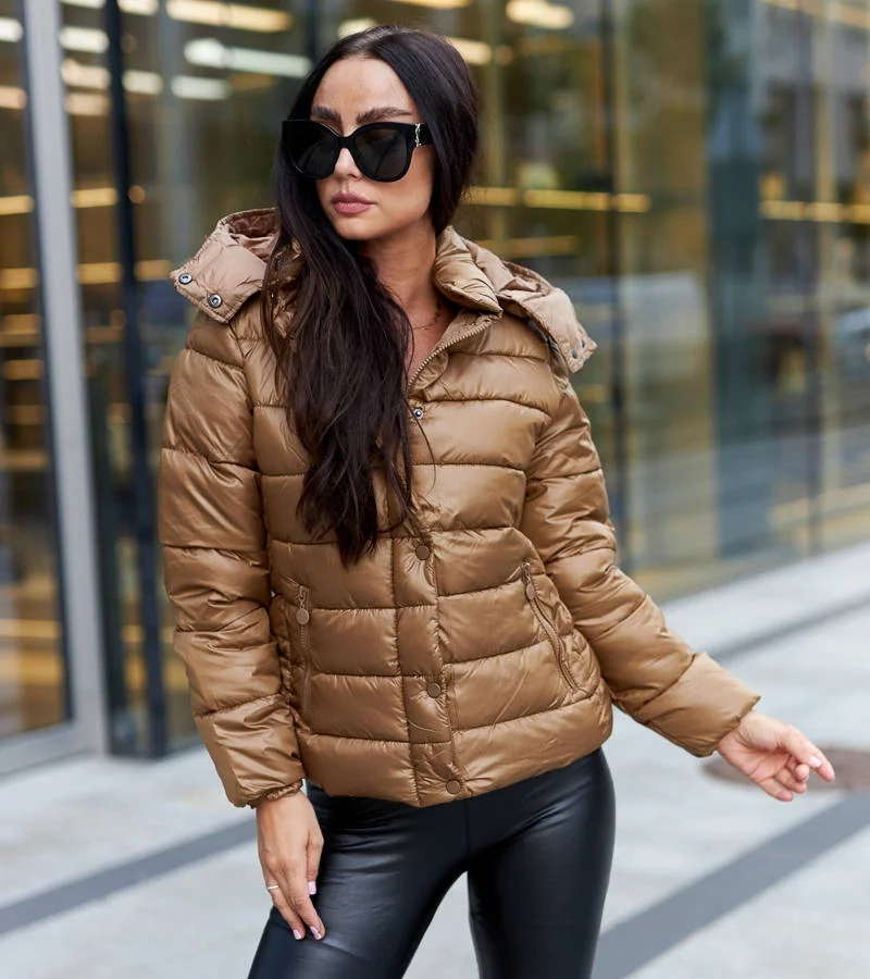 Barna fényes Berta dzseki