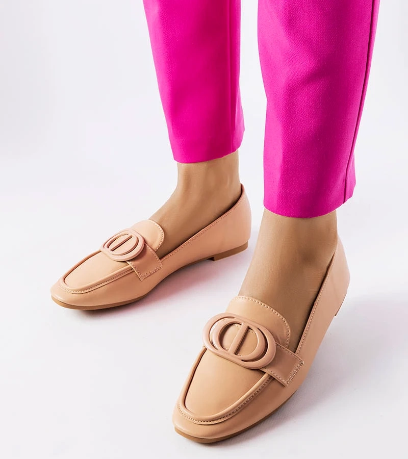 Poissonnier sötét bézs mokaszinok csattal