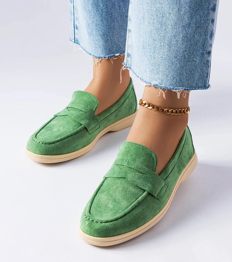 Zöld mokaszinok öko-szövetből Ferragus