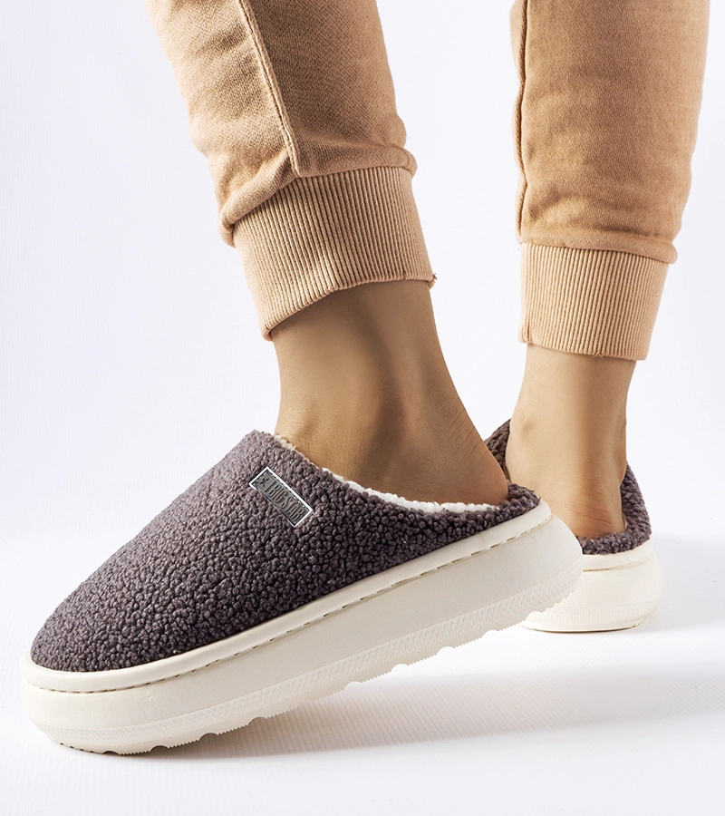 Szürke melegített téli papucs Big Star MM274134