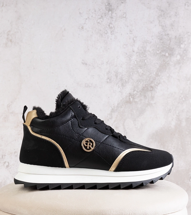 Fekete bélelt magas sneakers Mikaela.