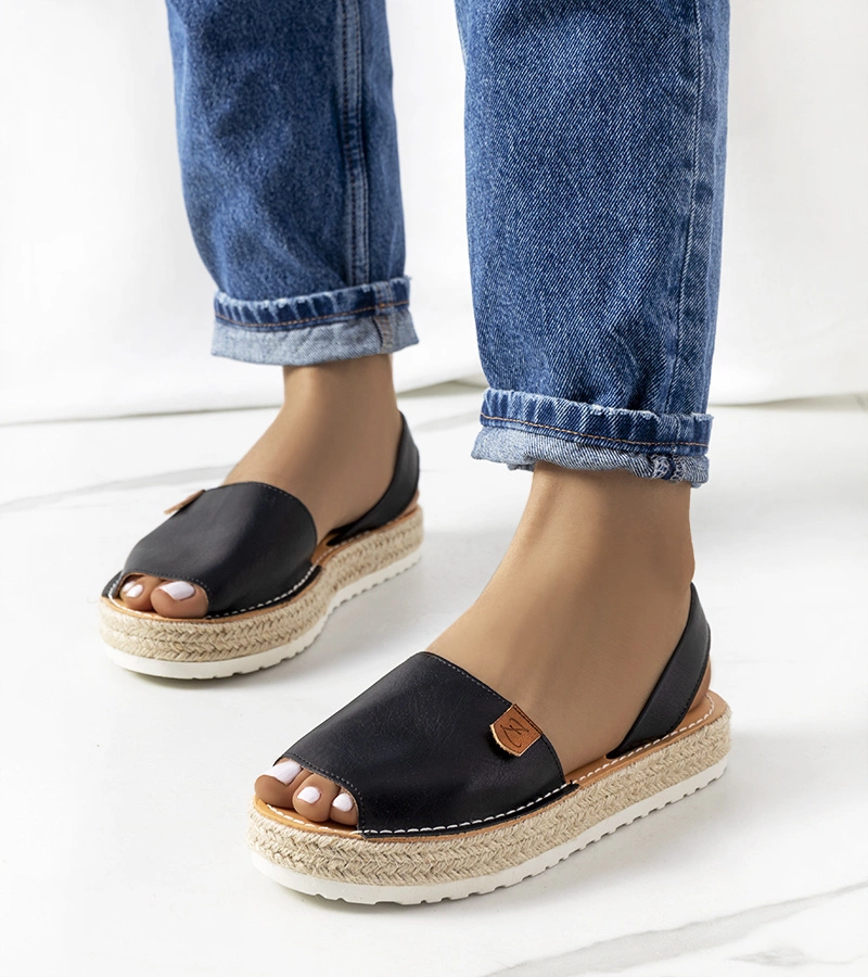 Fekete platformos Verdam espadrillek