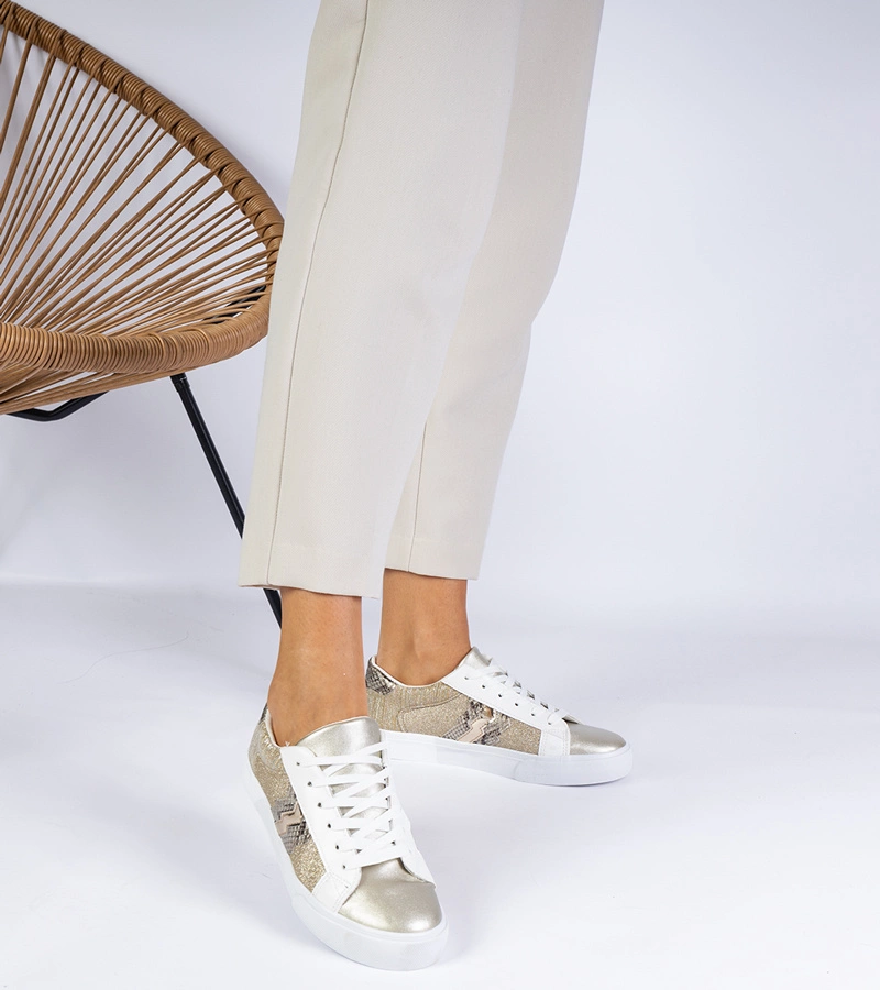 Walorin arany női tornacipő állatmintával