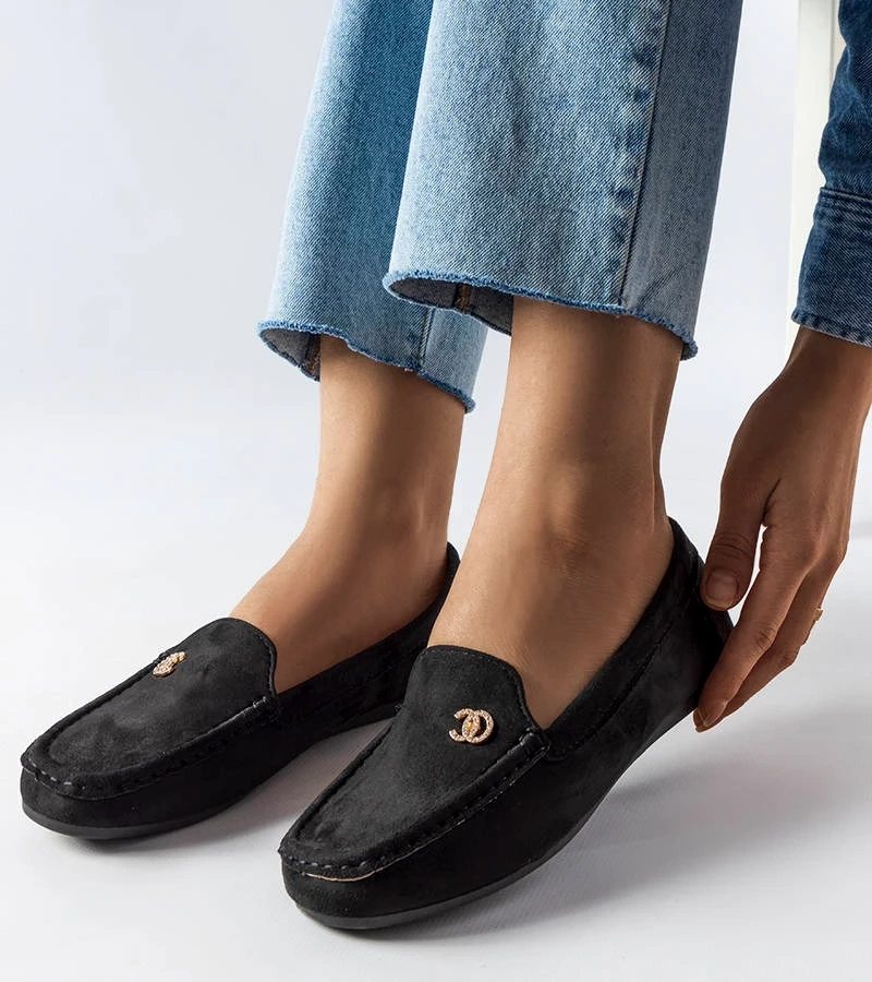 Fekete női mokaszinok Clardoux