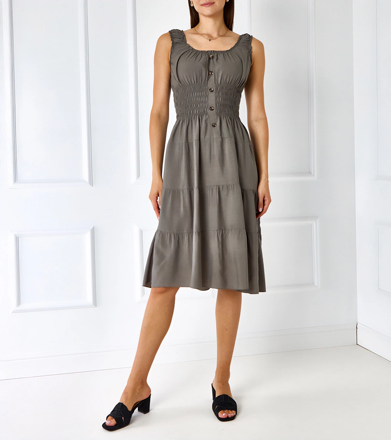 Masaew márkájú zöld spagetti pántos ruha