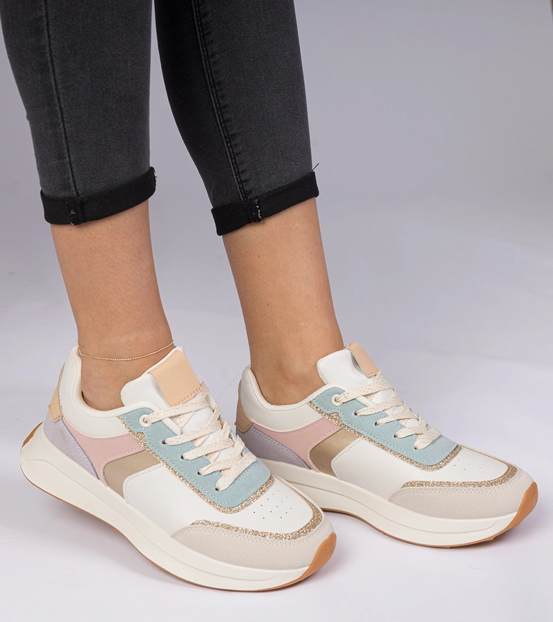 Markuta női többszínű, állatmintás, csillogó tornacipő