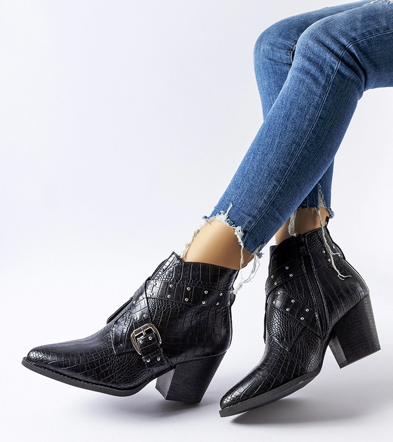 Fekete cowboy csizma Corrado