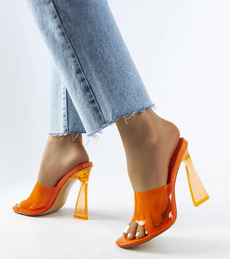 Narancssárga átlátszó papucsok Clichy