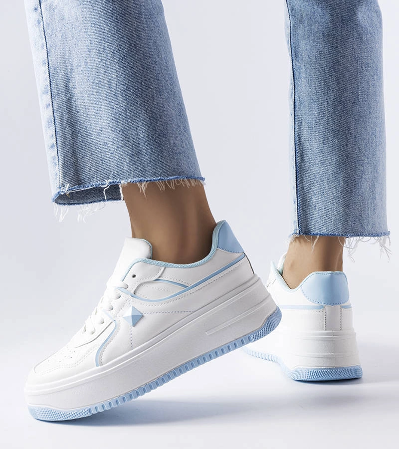 Lepage fehér-kék platformos tornacipők