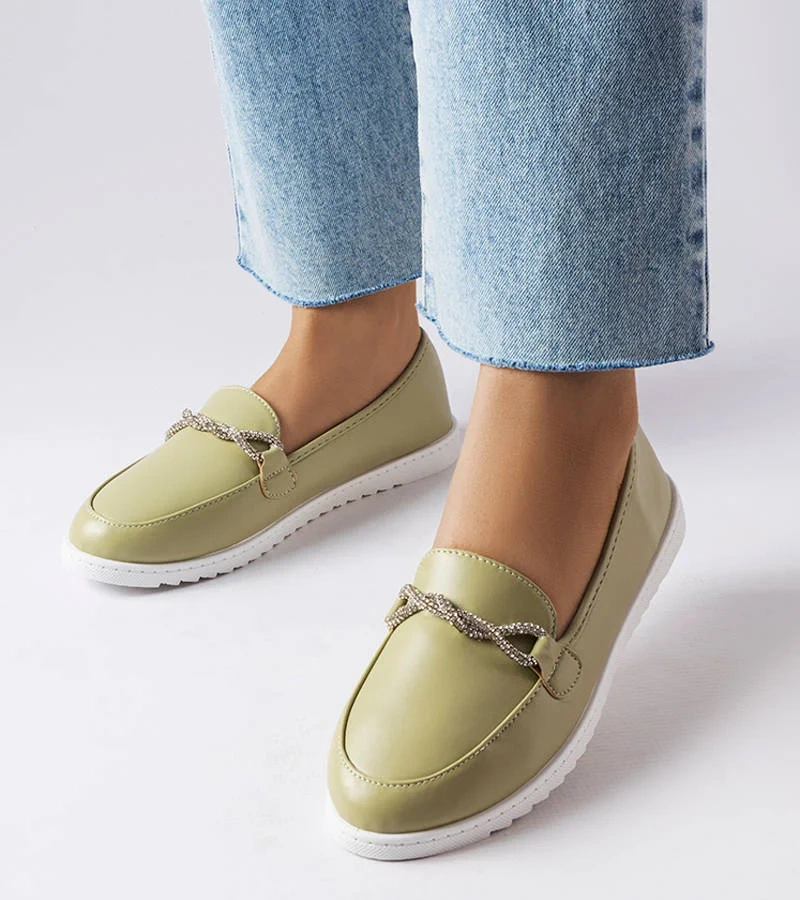 Paola zöld mokaszin cirkóniákkal