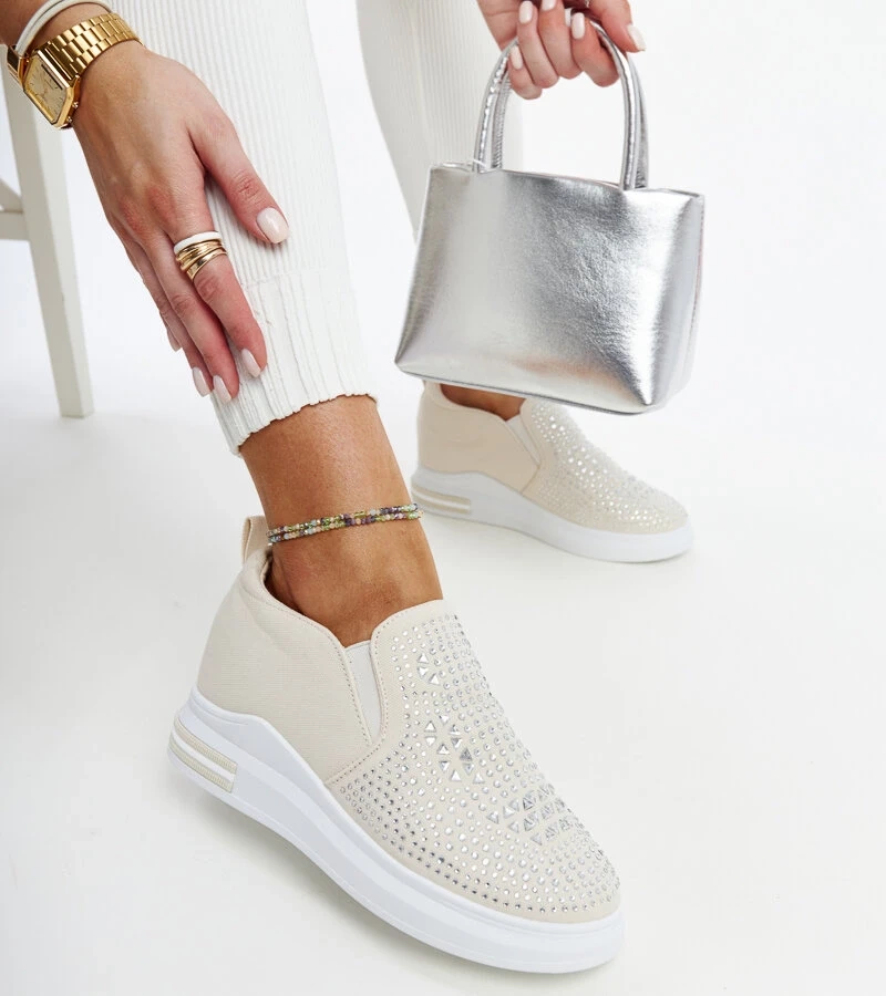 Fossacesia bőrszínű platform teniszcipő