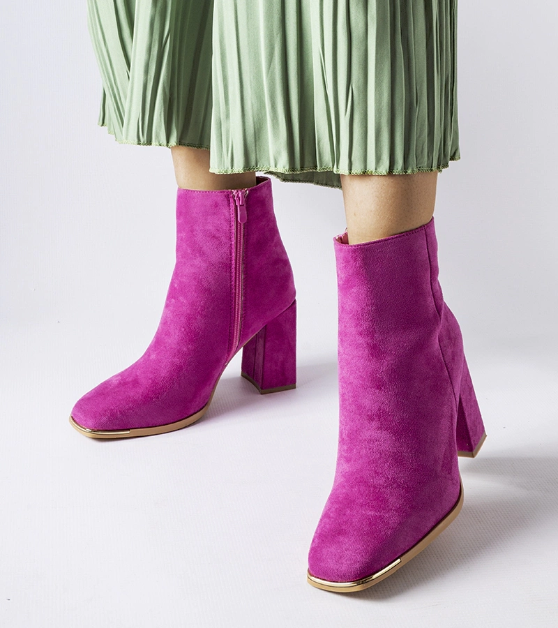 Rózsaszín bokacsizma Cheney talppal