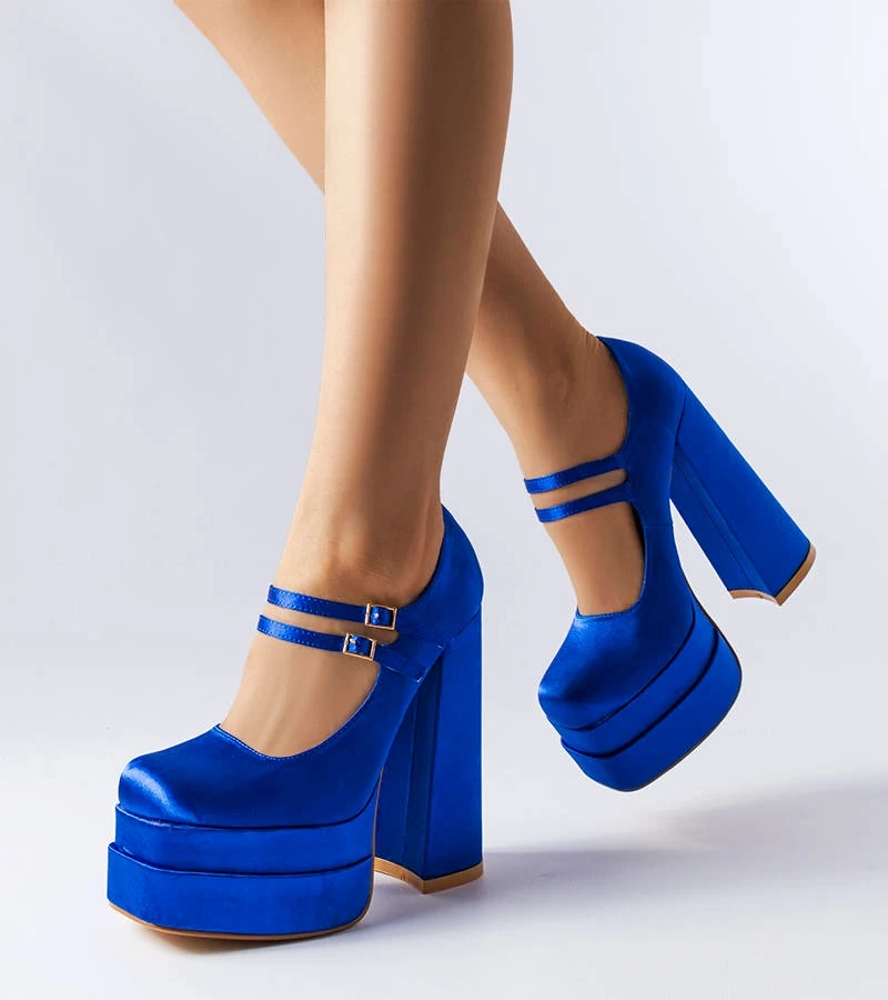 Kék magas sarkú cipő Gabriel