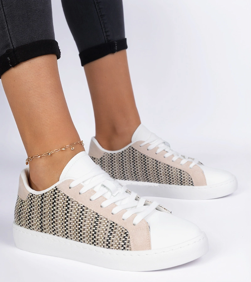 Bézs női anyag tornacipő Bellisio