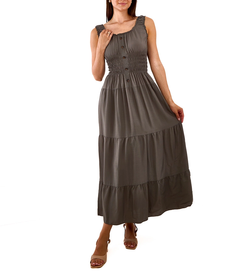 Atiye sötétzöld gyűrődéssel ruha