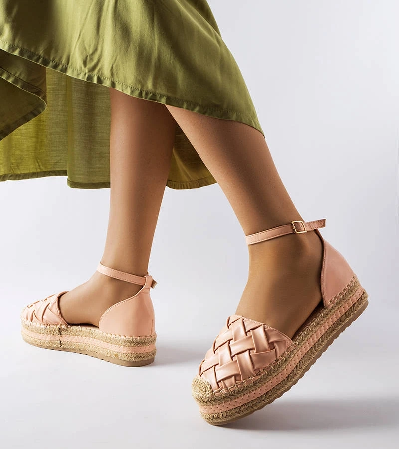 Rózsaszín espadrille Gour platformon