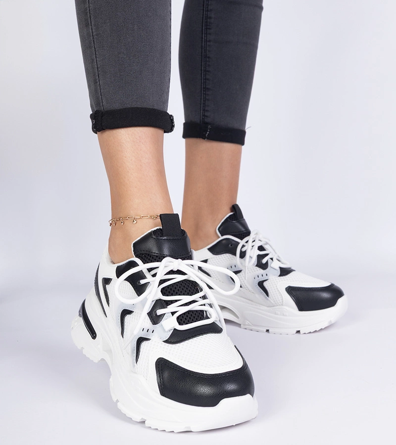 Fekete-fehér női sportcipők Lamula