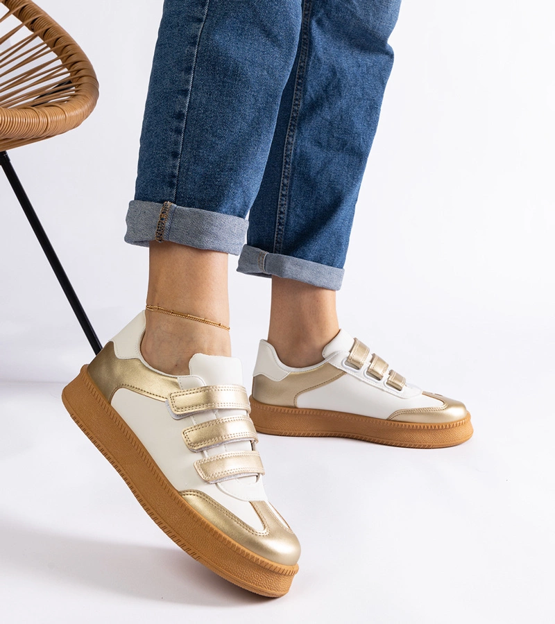 Arany tépőzáras tornacipő Mena