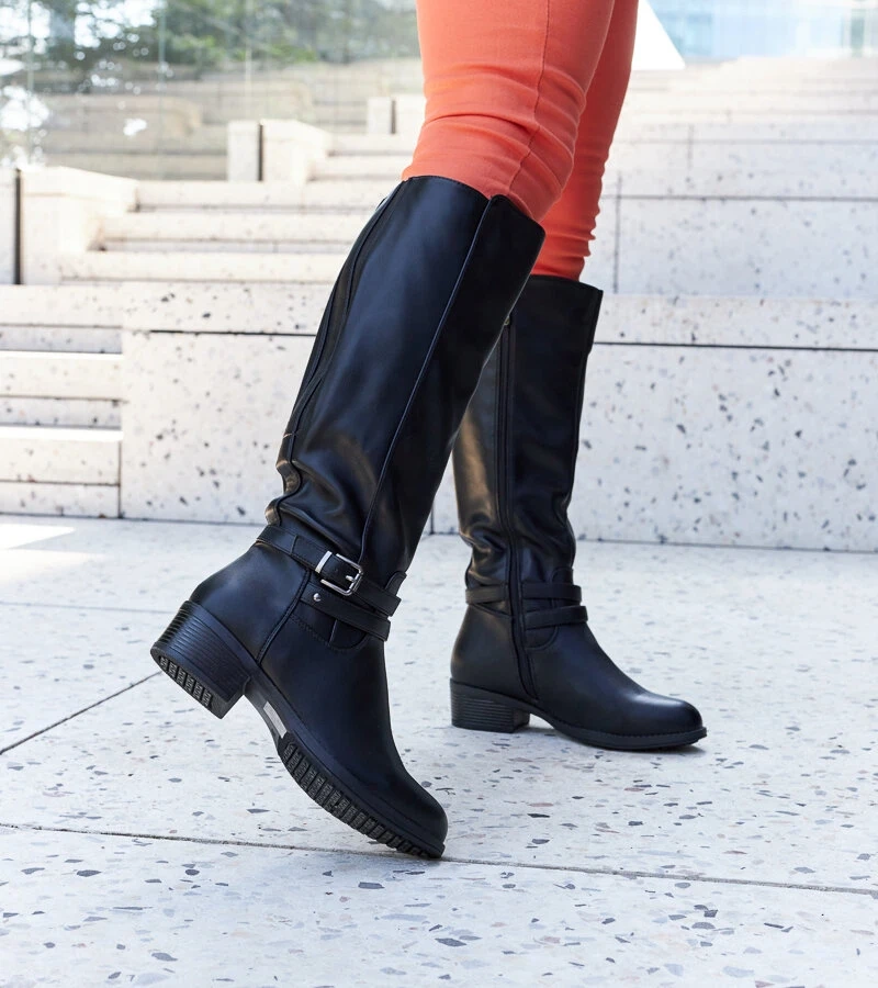 Fekete magas melegített Aldisio csizma