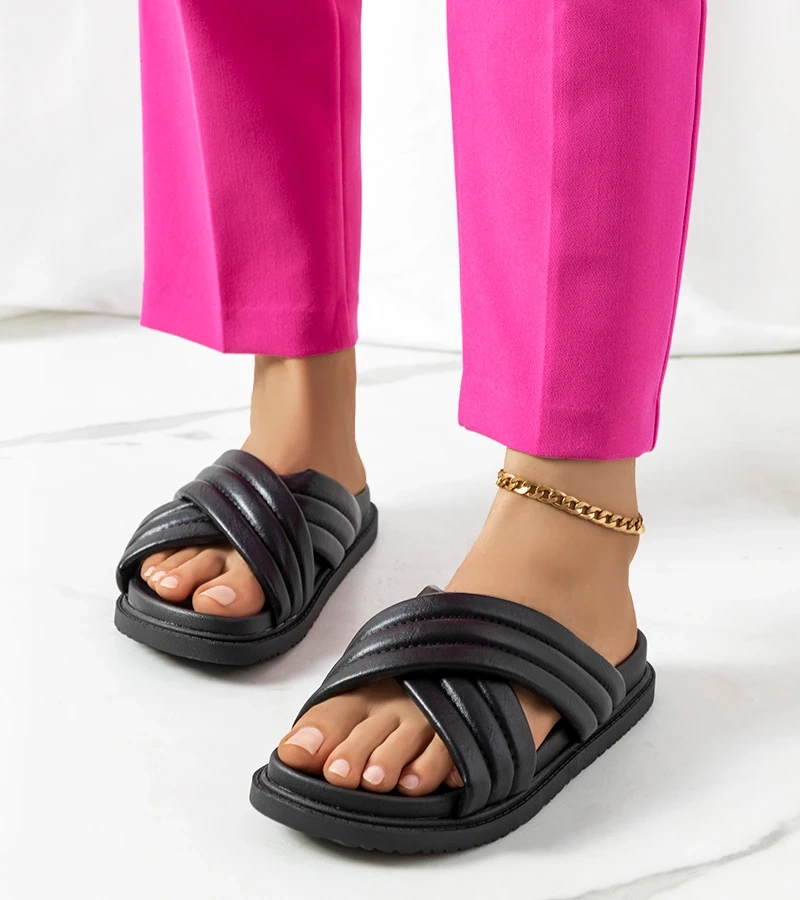 Daintree fekete platform papucs