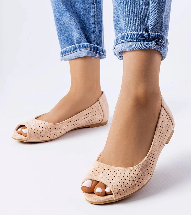 Agate bézs csipkés balerinák