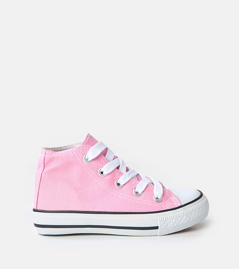 Világos rózsaszínű gyerek magas szárú tornacipő Tandy