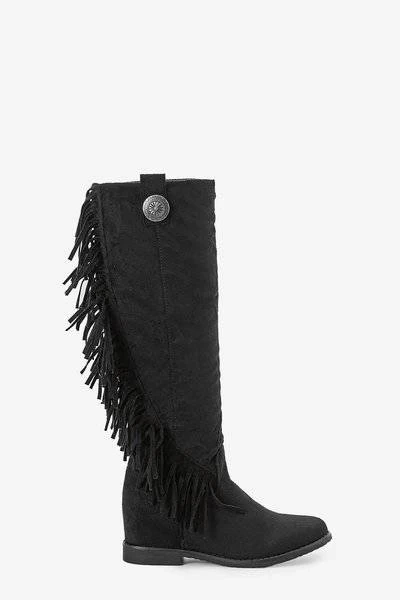 Fekete rejtett sarokkal rendelkező csizma Hally