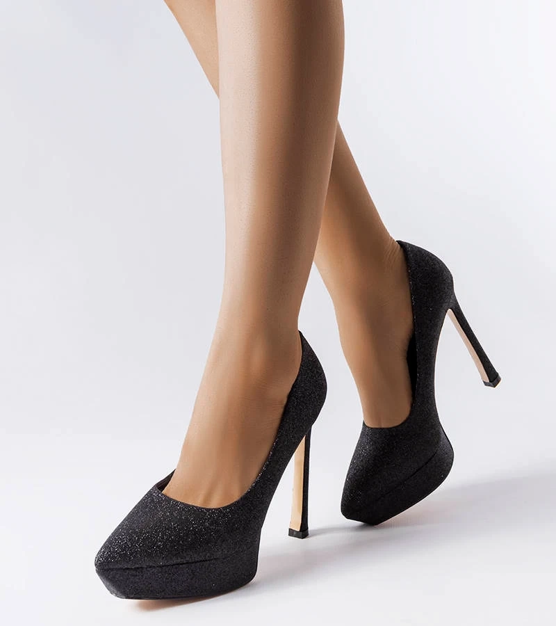 Fekete flitteres Proulx tűsarkúk