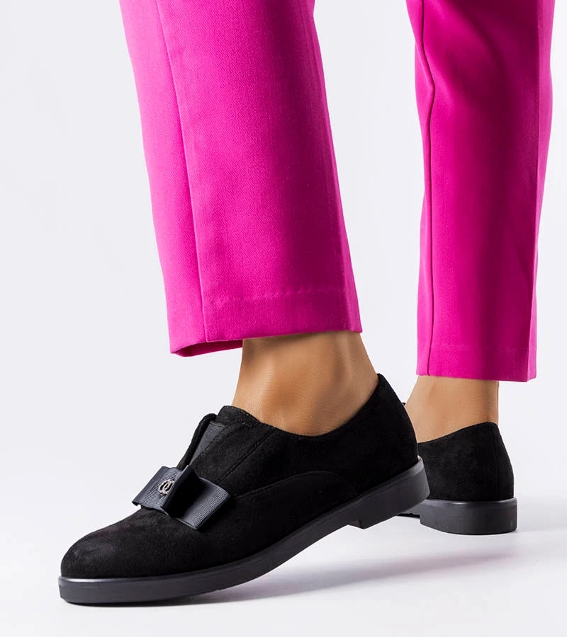 Fekete bőr slip-on cipő Mutton