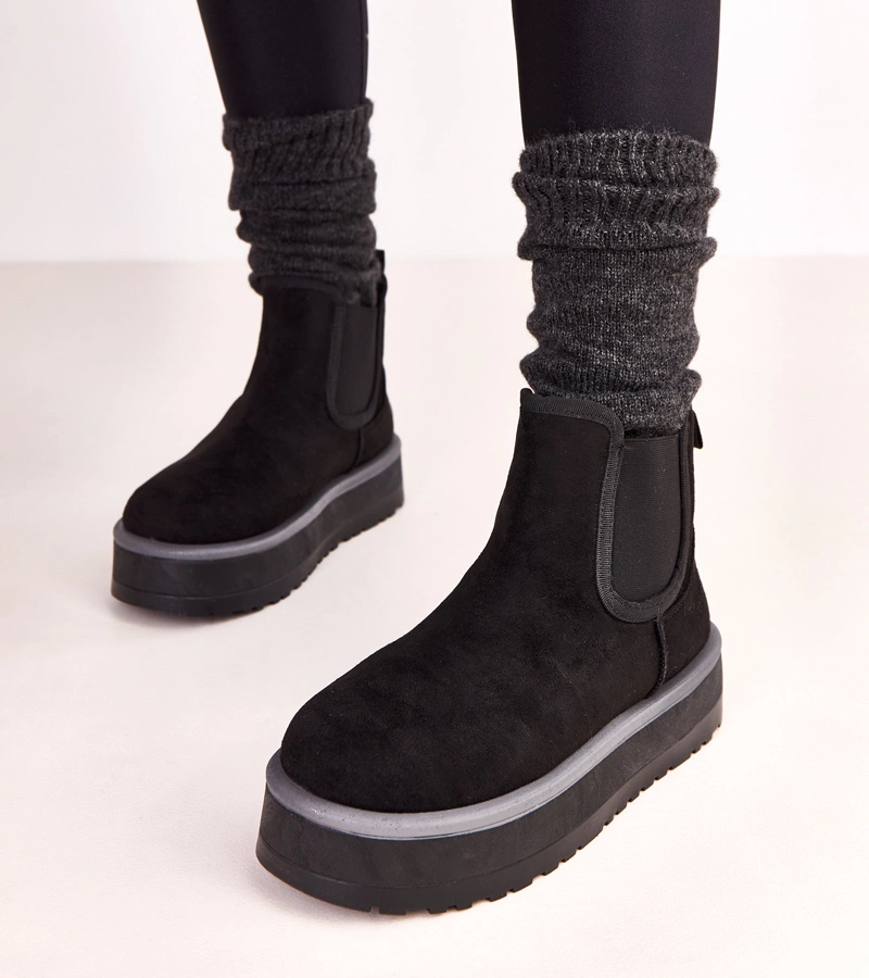 Fekete alacsony hótaposók rugalmas betéttel Nancey