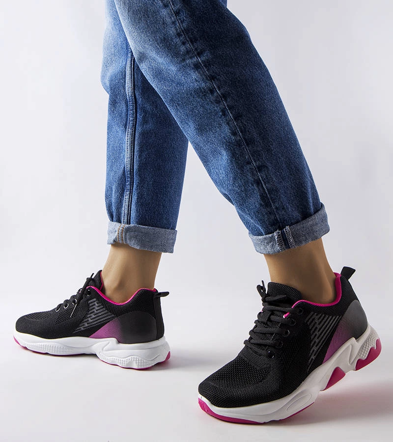 Fekete-rózsaszín sportcipő Giana