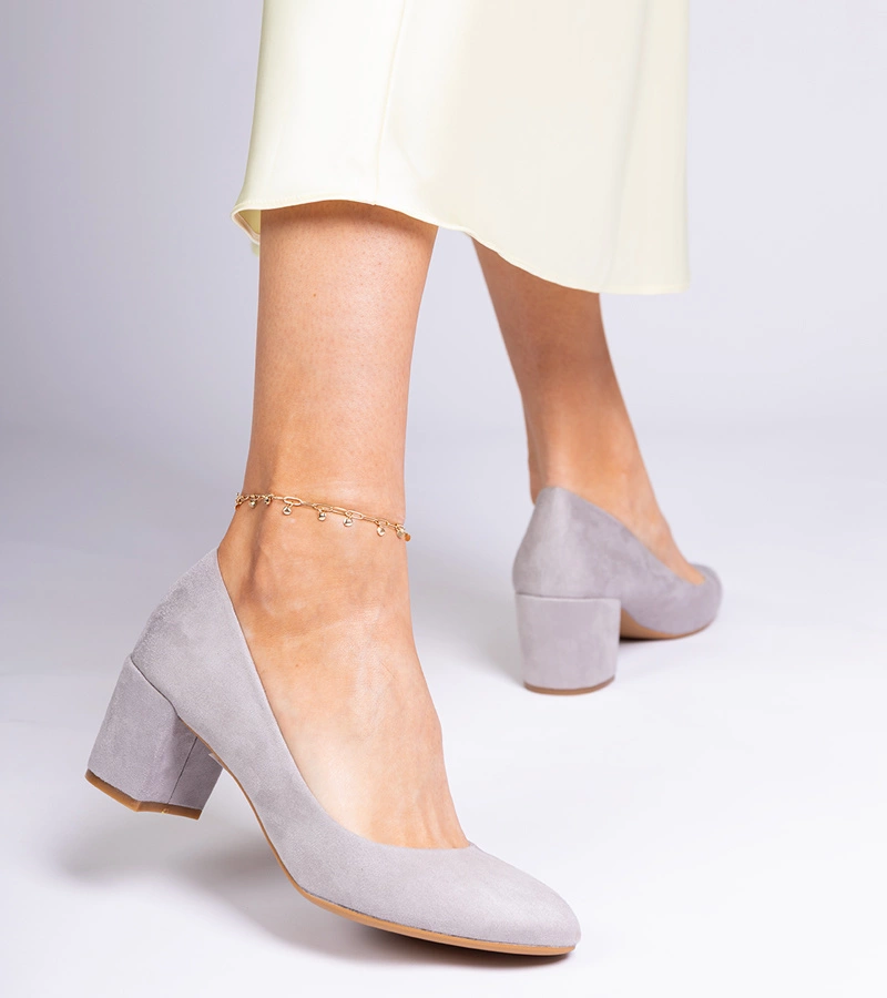 Telis ökobársony klasszikus szürke körömcipő oszloppal