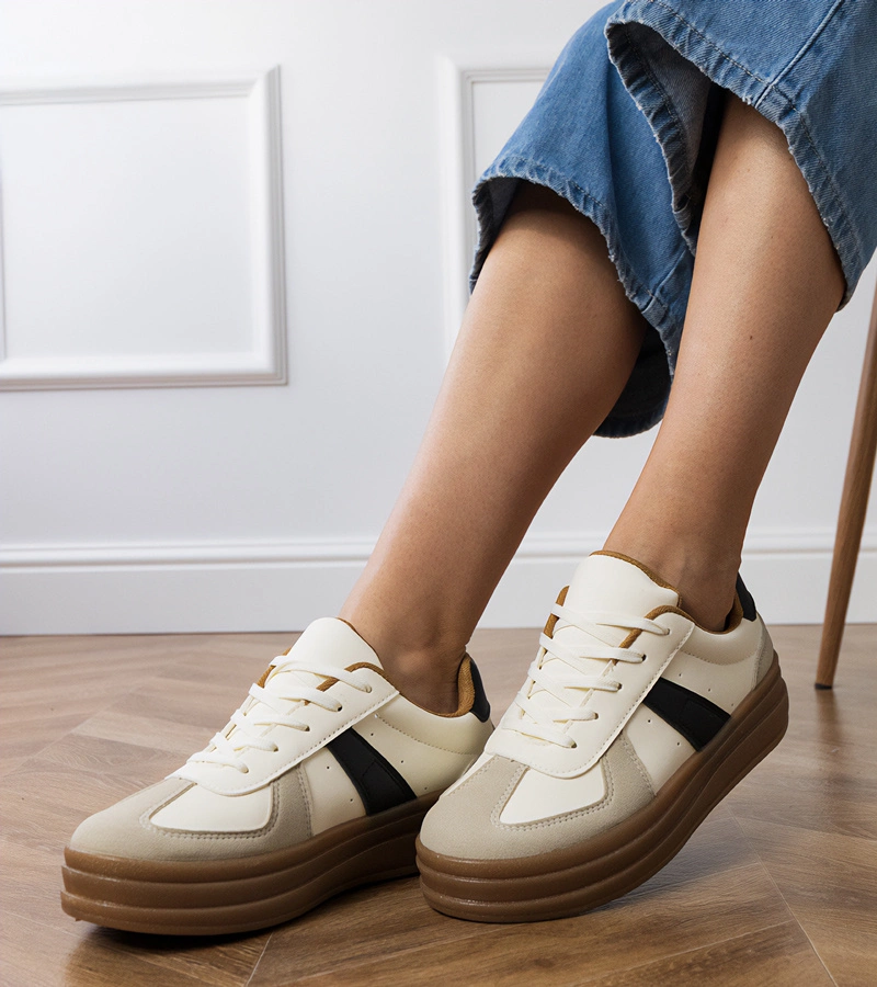 Bézs női platform tornacipő Serila