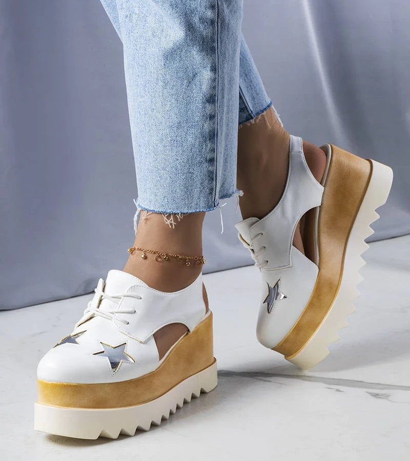 Fehér platformos cipő Joan