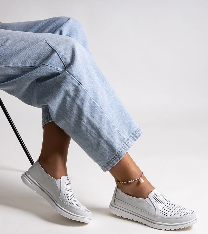 Világosszürke bőr Vinceza cipők