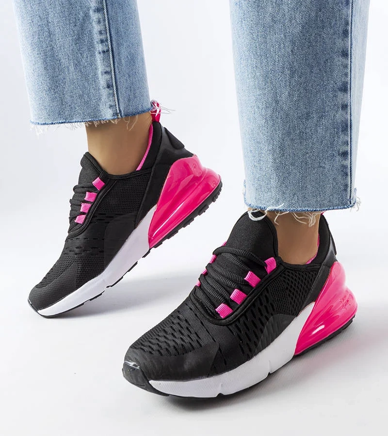 Fekete-rózsaszín sportcipő Court