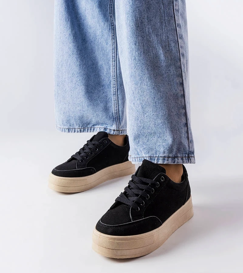 Fekete platformos tornacipők Amathymes