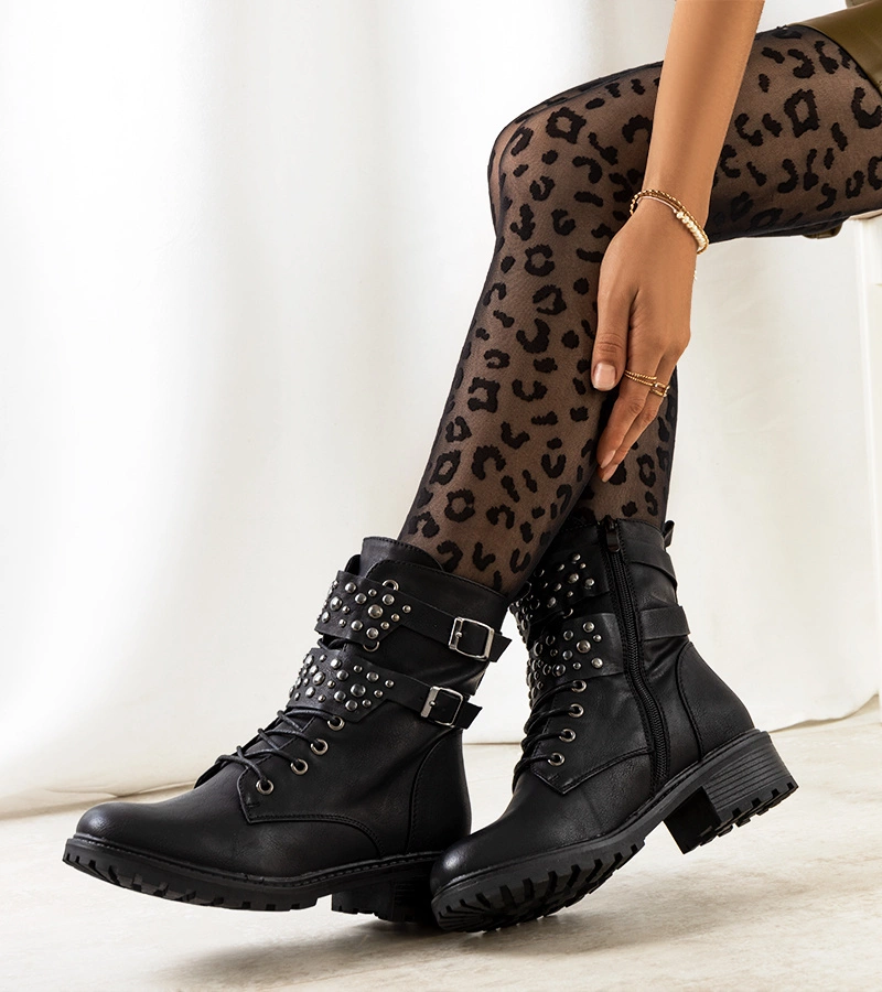 Fekete női trapper cipő Menez