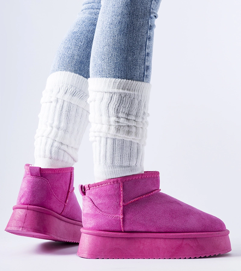 Rózsaszín bélelt hótaposó Miso platformon