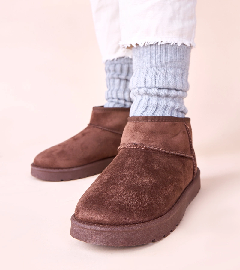 Elriee szőrmés csokoládé hócsizmák