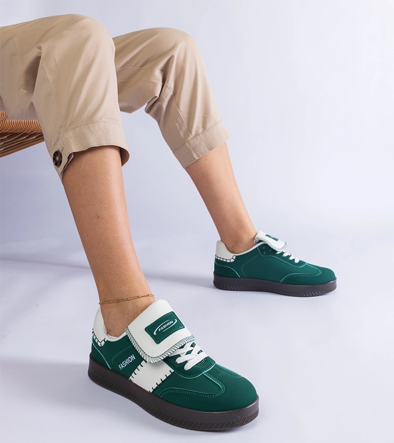 Puente zöld platformos varrott tornacipők