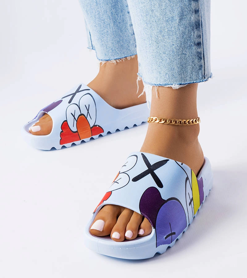 Kék papucs Lindale mintákkal