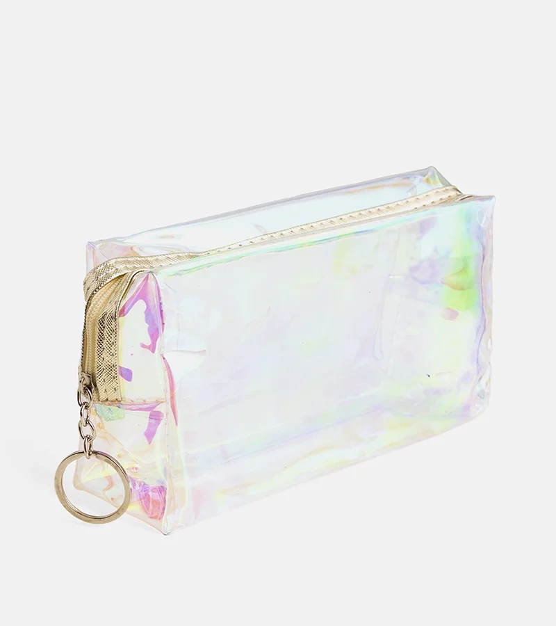 Zöld átlátszó kozmetikai táska Ferra