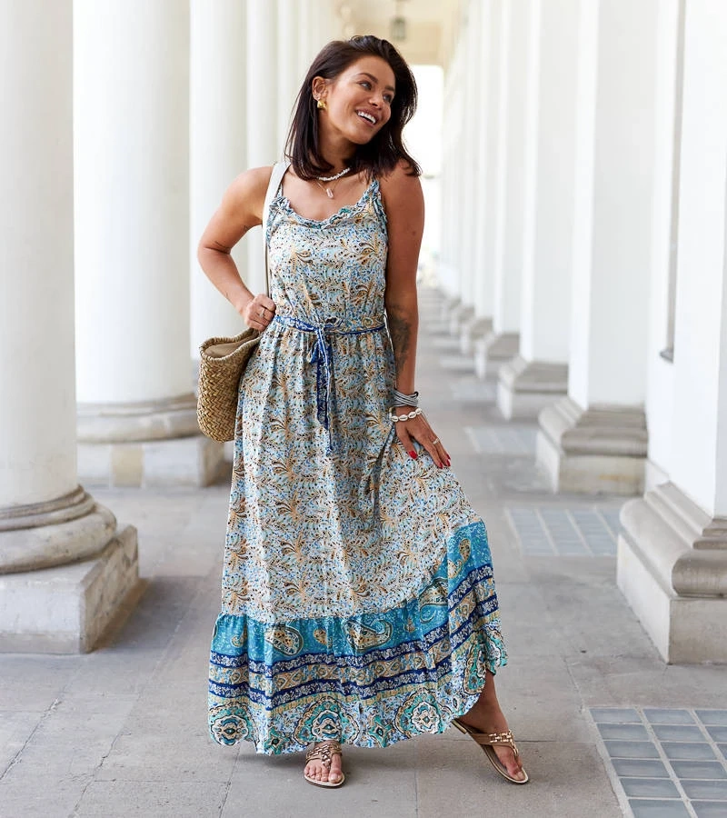 Mintás maxi ruha Libera