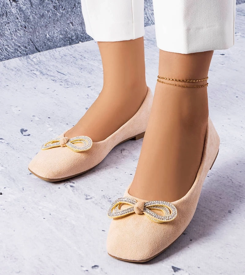 Gaillou bézs balerina szalaggal