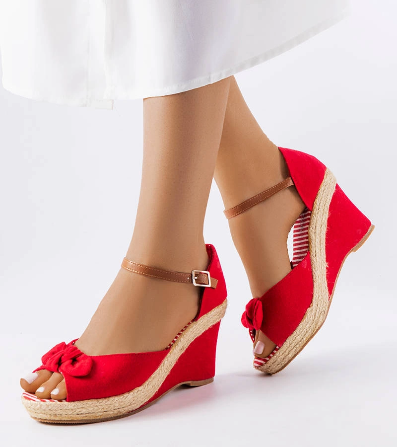 Piros platformos espadrille Fayme