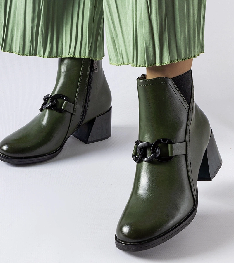 Vinceza zöld elegáns bokacsizma