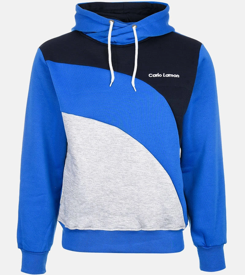 Kék férfi kapucnis pulóver