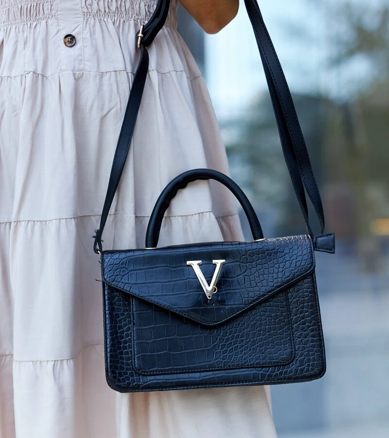 Krokodilbőr mintás Barsa válltáska